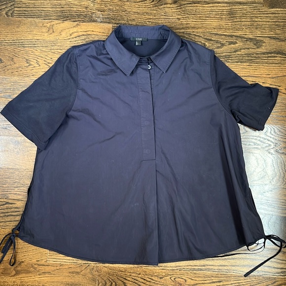 COS Navy Blouse Size Small - Picture 1 of 4